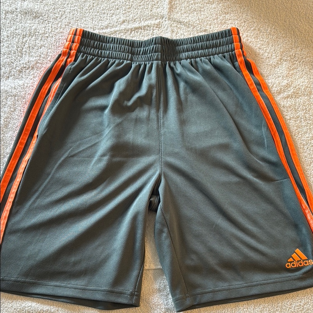 Adidas Gray and Orange Athletic Shorts